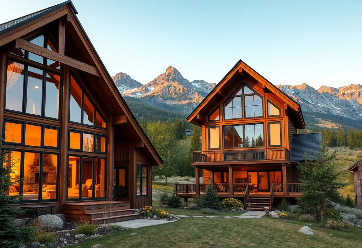 Cozy cabins in Colorado nestled among the tall pine trees