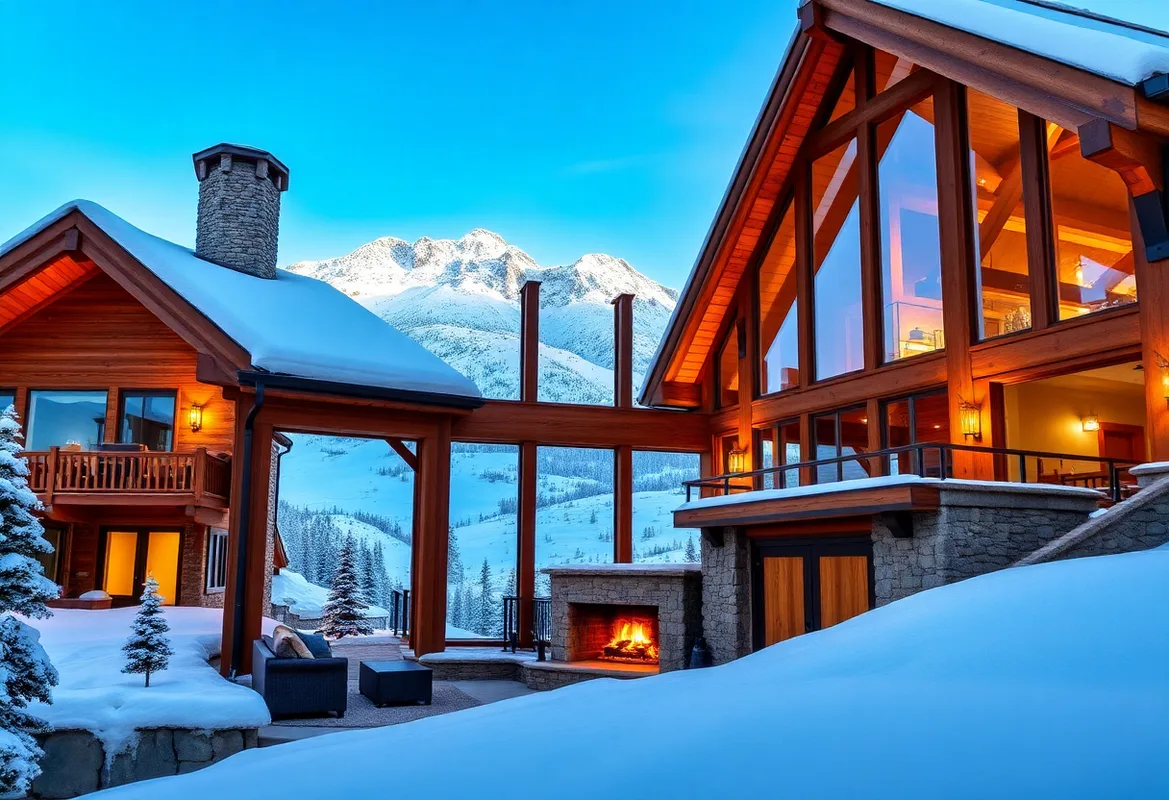 Cozy winter cabin rentals with captivating views and warm fires.