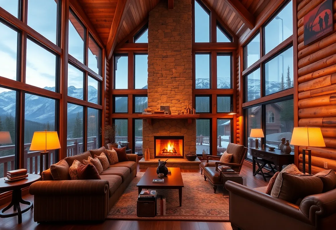Cozy Luxury Cabins nestled in a serene forest setting.