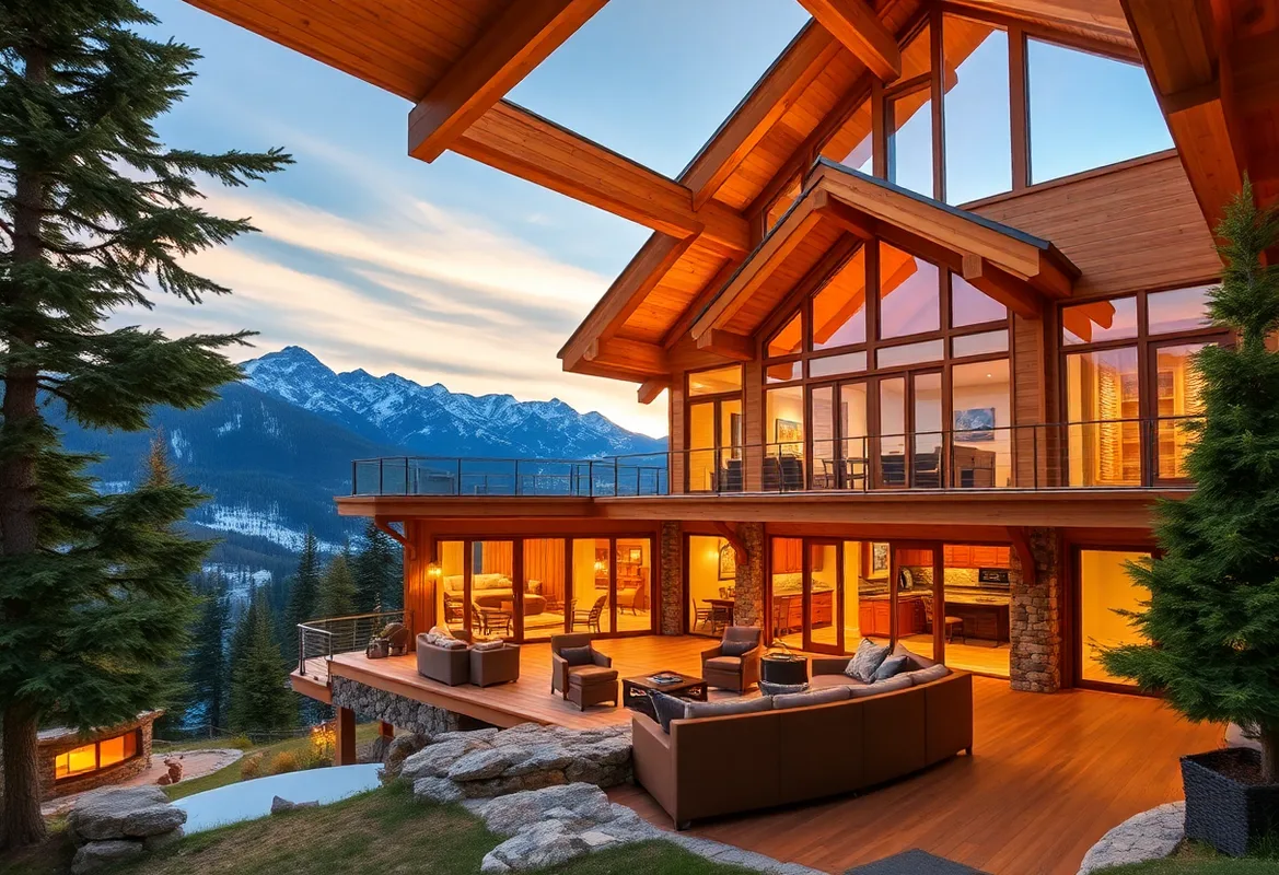 Cozy interior of Instagrammable Cabins with rustic decor and warm lighting.