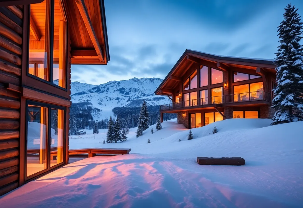 Cozy winter cabin rentals perfect for skiing adventures in snow.