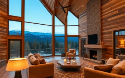 Soft, warm hues of wood blend with plush textures, evoking comfort and tranquility in Family Cabin Rentals surrounded by nature.