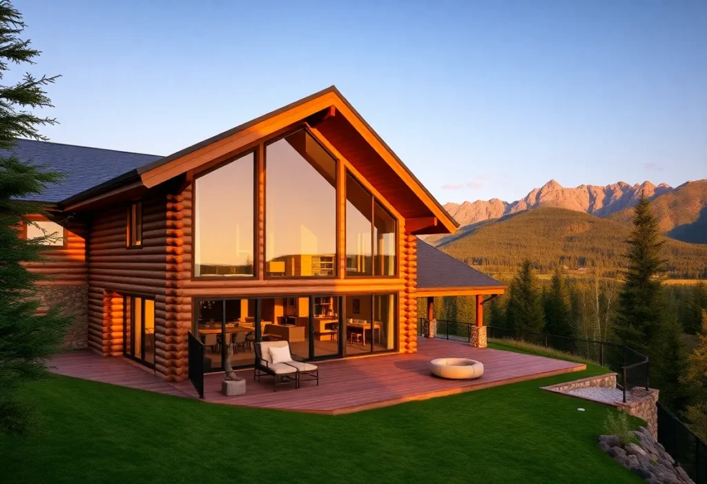 Cabins in Tennessee - Warm wooden textures and vibrant green foliage create a cozy, serene atmosphere, inviting relaxation in the breathtaking Bear Cove cabins.