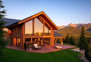 Cabins in Tennessee - Warm wooden textures and vibrant green foliage create a cozy, serene atmosphere, inviting relaxation in the breathtaking Bear Cove cabins.