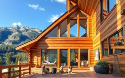 Pet-Friendly Cabins - Warm wood tones and soft textures create inviting spaces, surrounded by lush greenery and the gentle sound of rustling leaves.