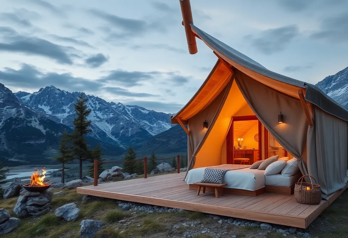A cozy cabin scene illustrating Cabin vs Glamping experience