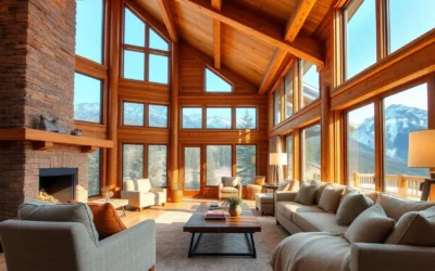 Airbnb Cabin Tips - Warm wood tones, cozy blankets, and soft lighting create an inviting cabin atmosphere that welcomes guests to unwind and relax.