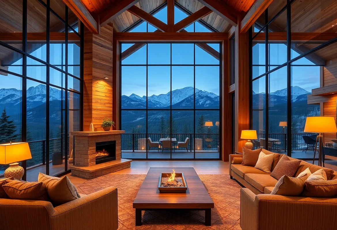 Cozy interior of an Airbnb cabin with inviting decor and ambiance.