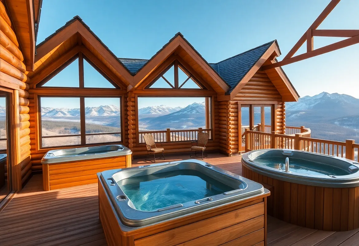 Cozy Mountain Cabins nestled in nature with hot tubs.